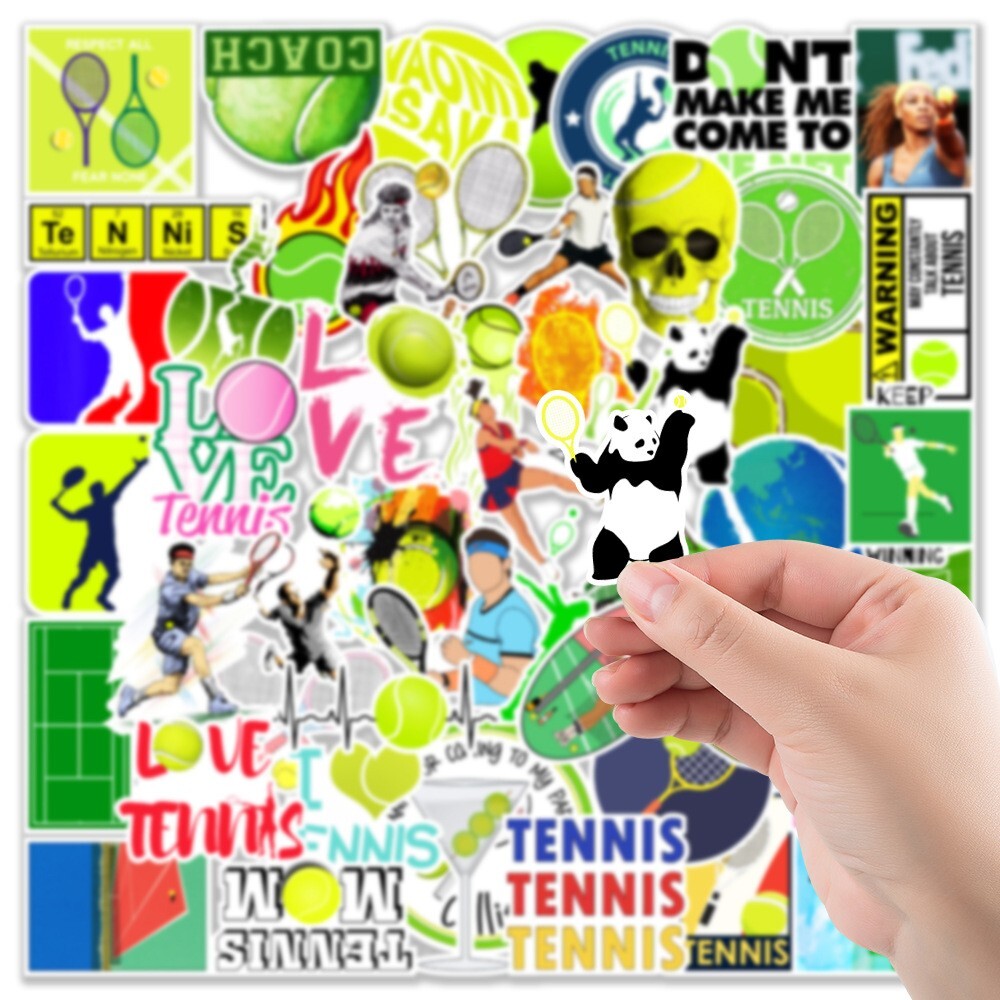 50 Pcs Stickers Tennis Sports Fridge Luggage Skateboard Car Laptop Water bottle