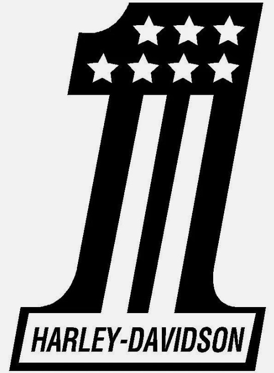 Harley Davidson One 1 Stars Vinyl Decal Die Cut