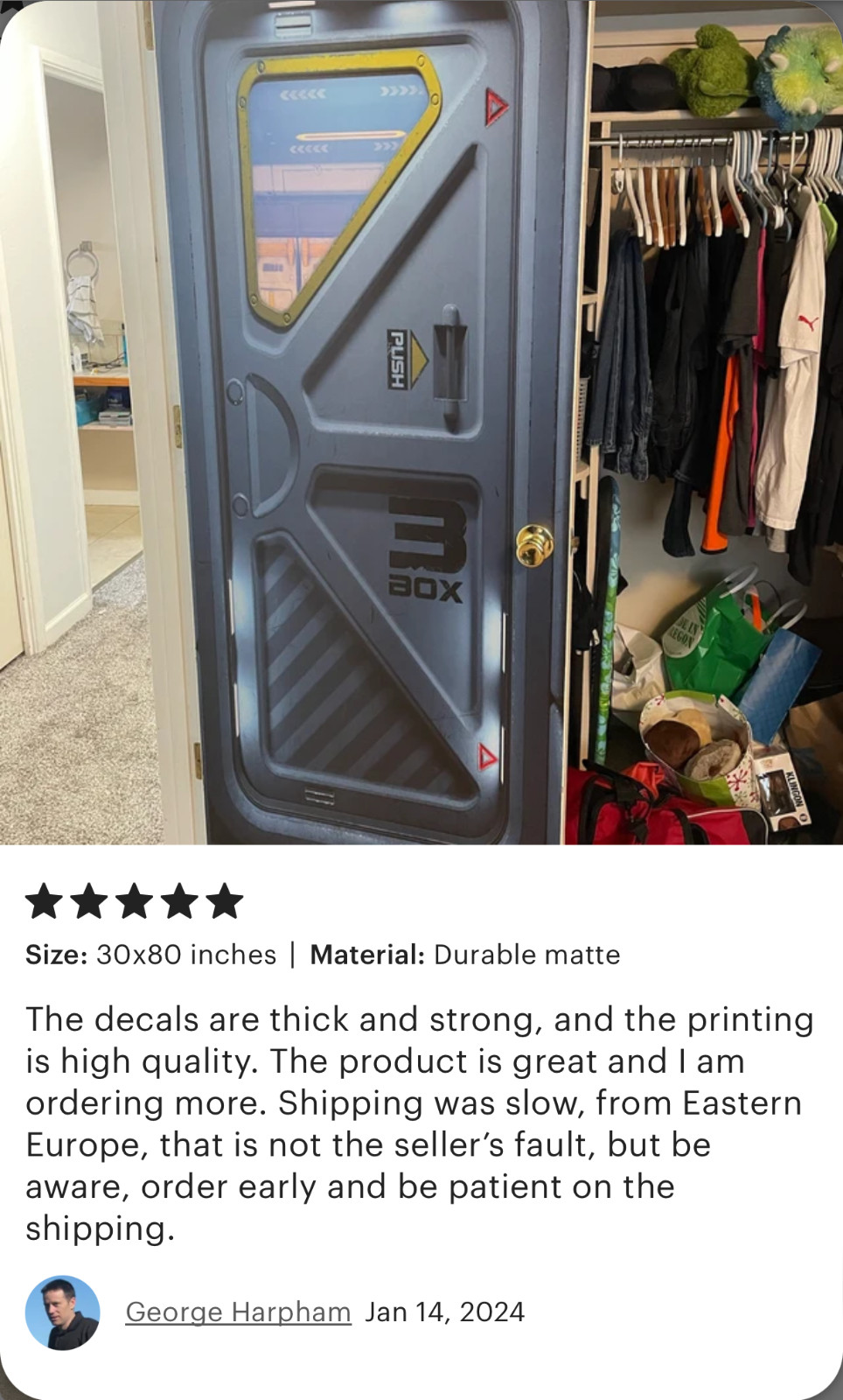 Futuristic Door Wrap, Spaceship Gate, Laminated Spacecraft Decal, Single piece