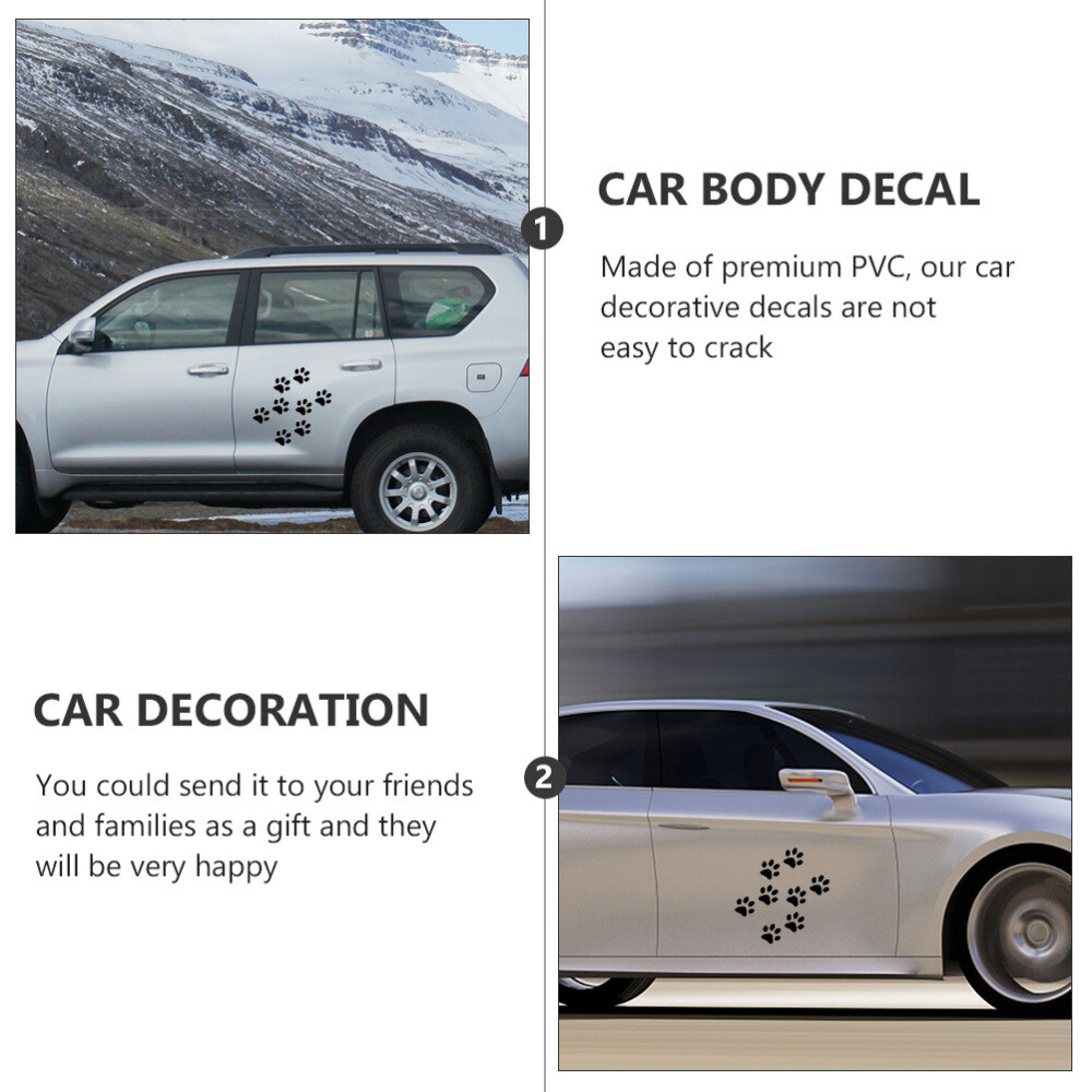 24Pcs Cat Footprint Decal Auto Body Sticker Car Body Sticker Car Window Decal