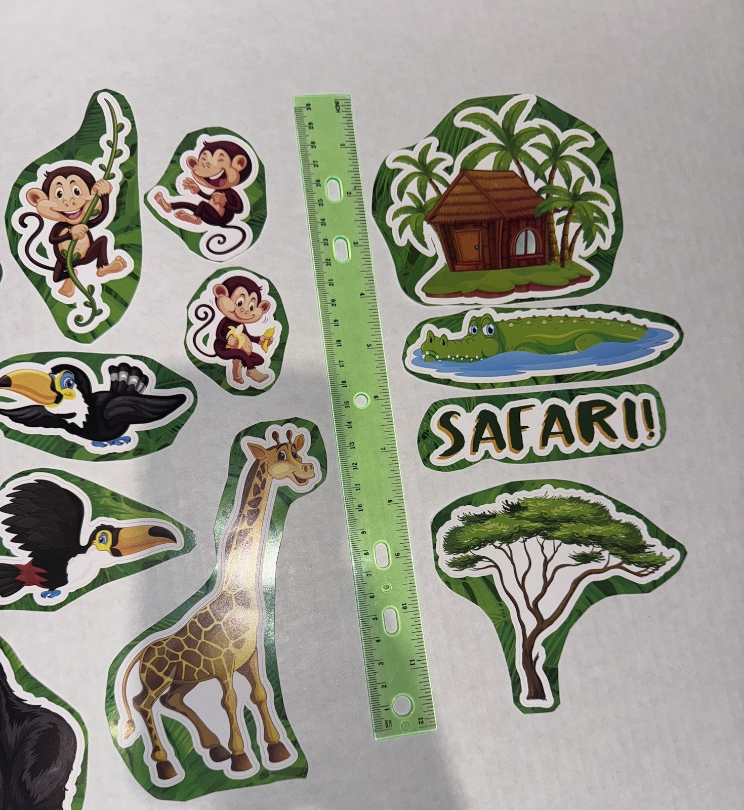Safari Animals Themed Vinyl Stickers Set Of 19 – Great For Personalizing Walls