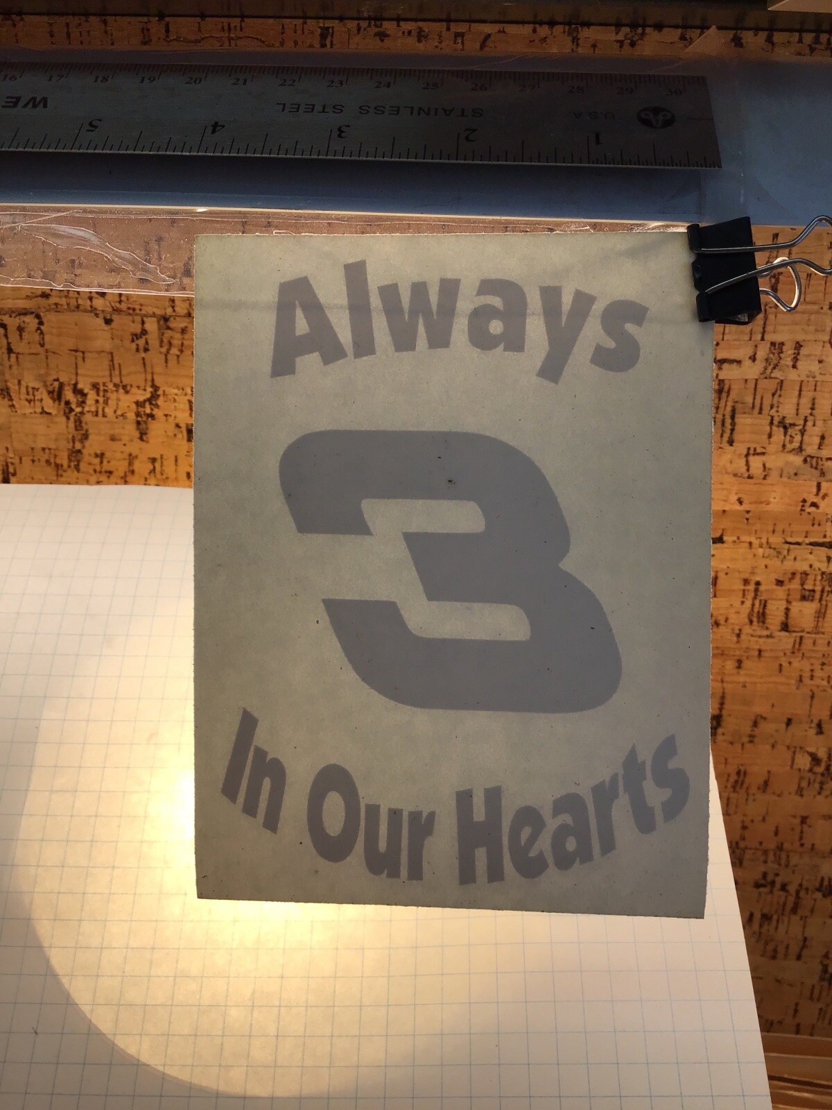 #3 Dale Earnhardt Always In Heart – WHITE – Vinyl Sticker Decal – MM4 1520