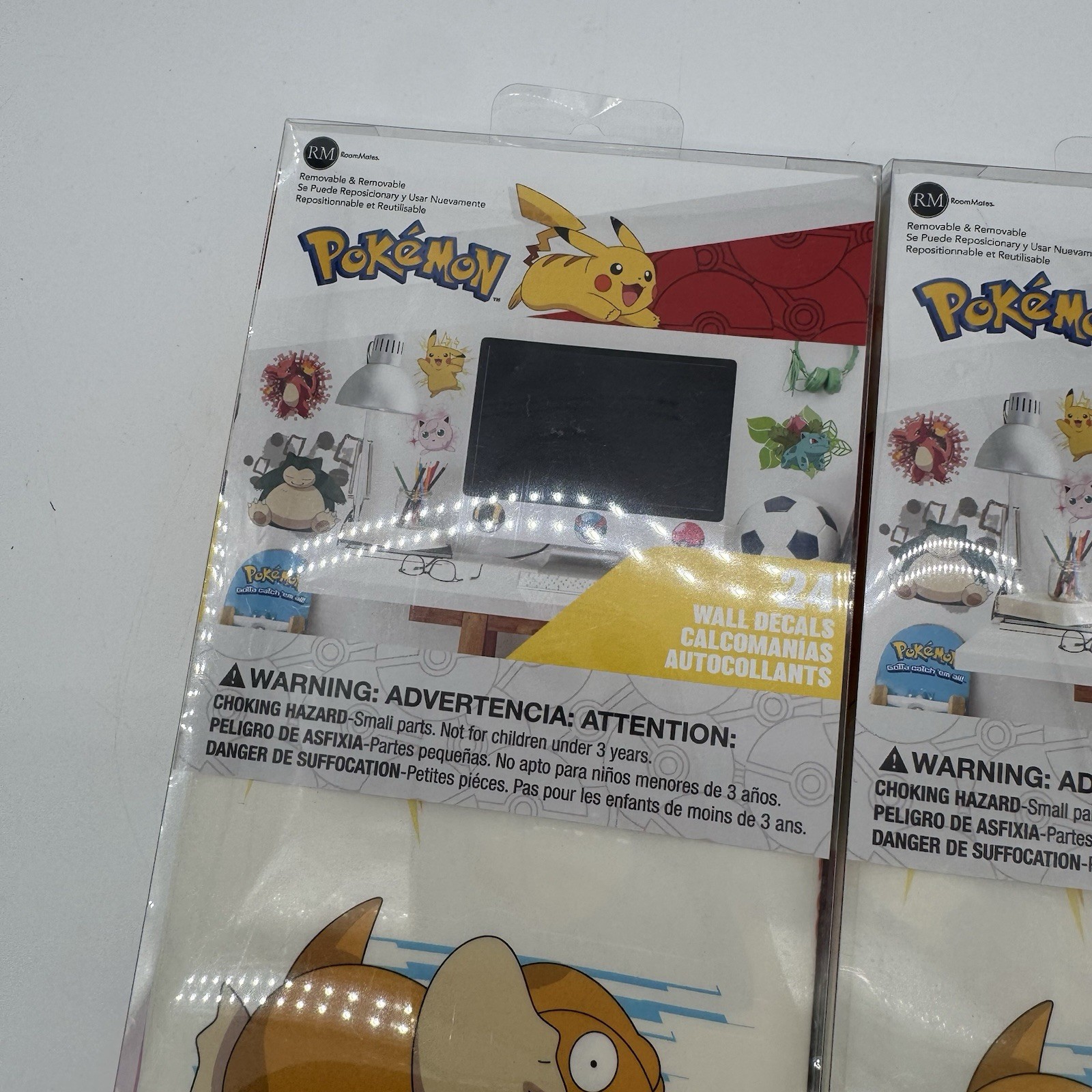 RoomMates Pokemon Peel & Stick Wall Decals 24pc Lot 2 Pikachu Snorlax New Open