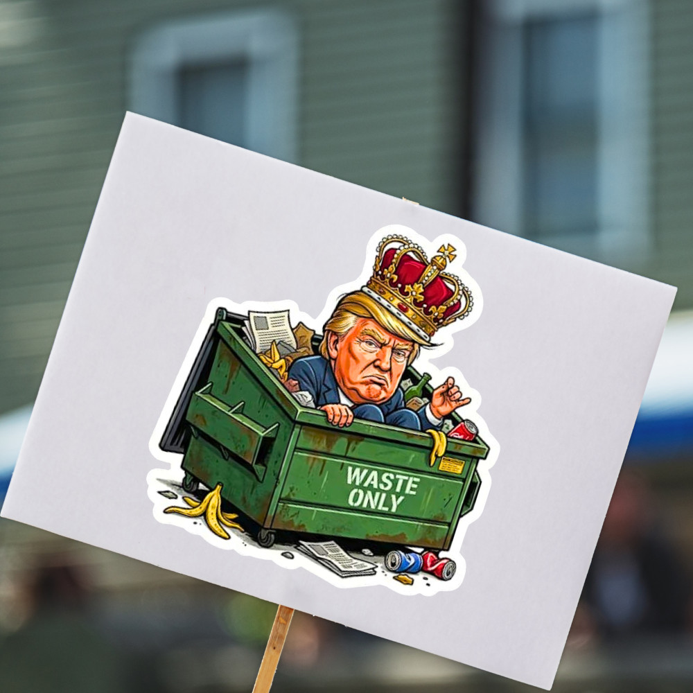 Anti Trump Sticker NO KINGS PROTEST Funny Waterproof Vinyl NEW 1/10/50/100