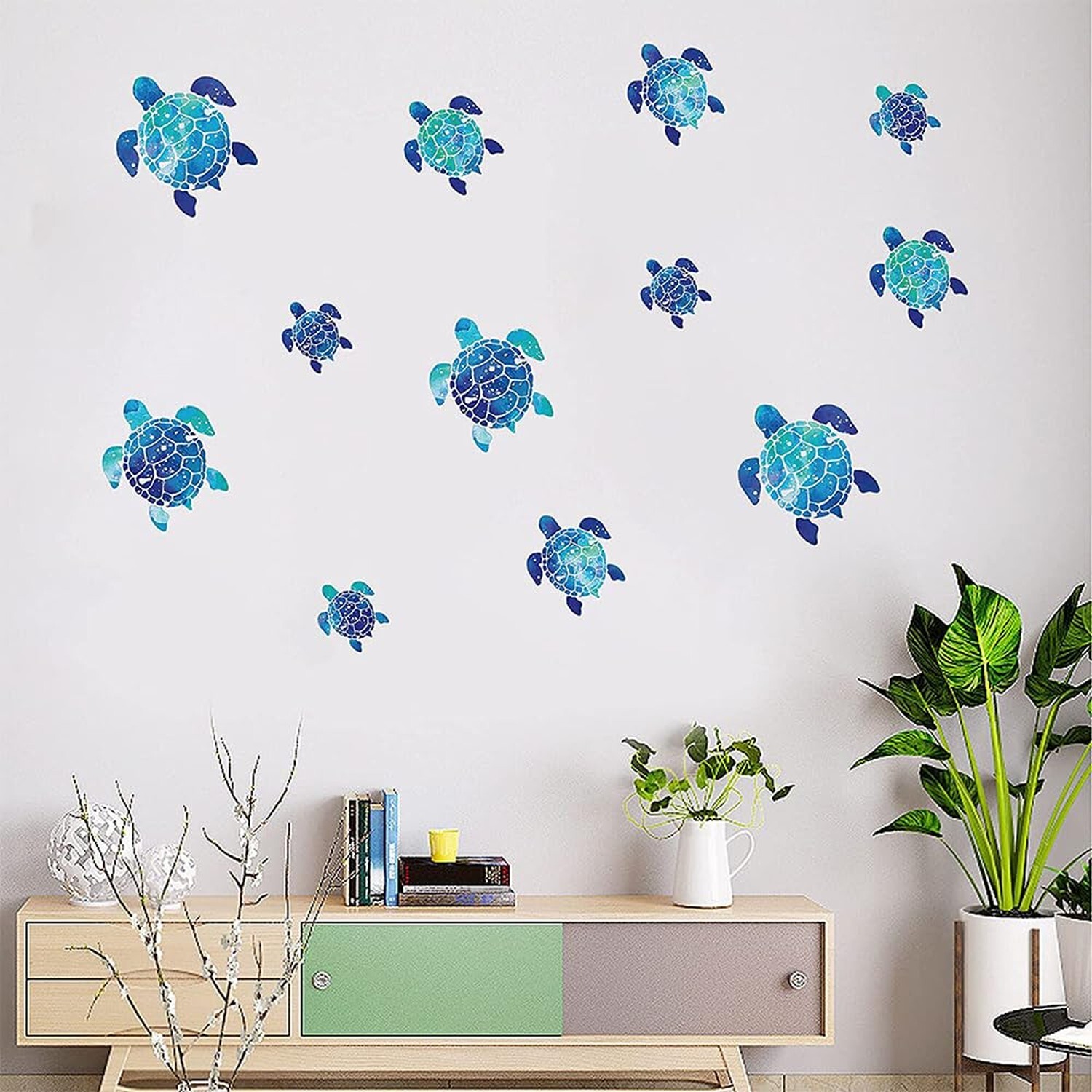 24 Pieces Sea Turtle Wall Decals Turtle Vinyl Stickers for Bathroom Underwate…