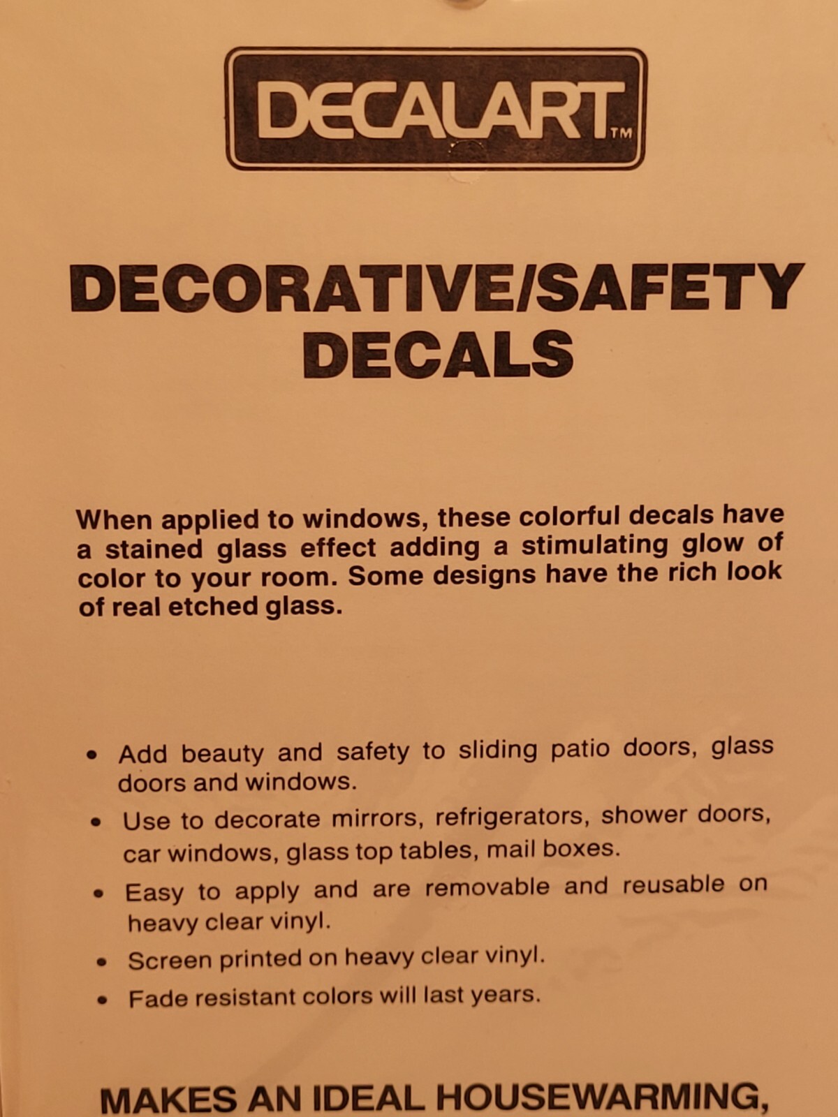 Vintage Meyercord Decalart Glass Door Window Decorative Safety Decals Seahorse