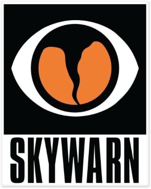 Skywarn Tornado car Bumper Sticker Window Decal 8" x 8" – 4 pack