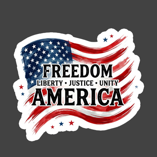 Patriotic Sticker Vinyl Decal Freedom America Flag Liberty Justice USA