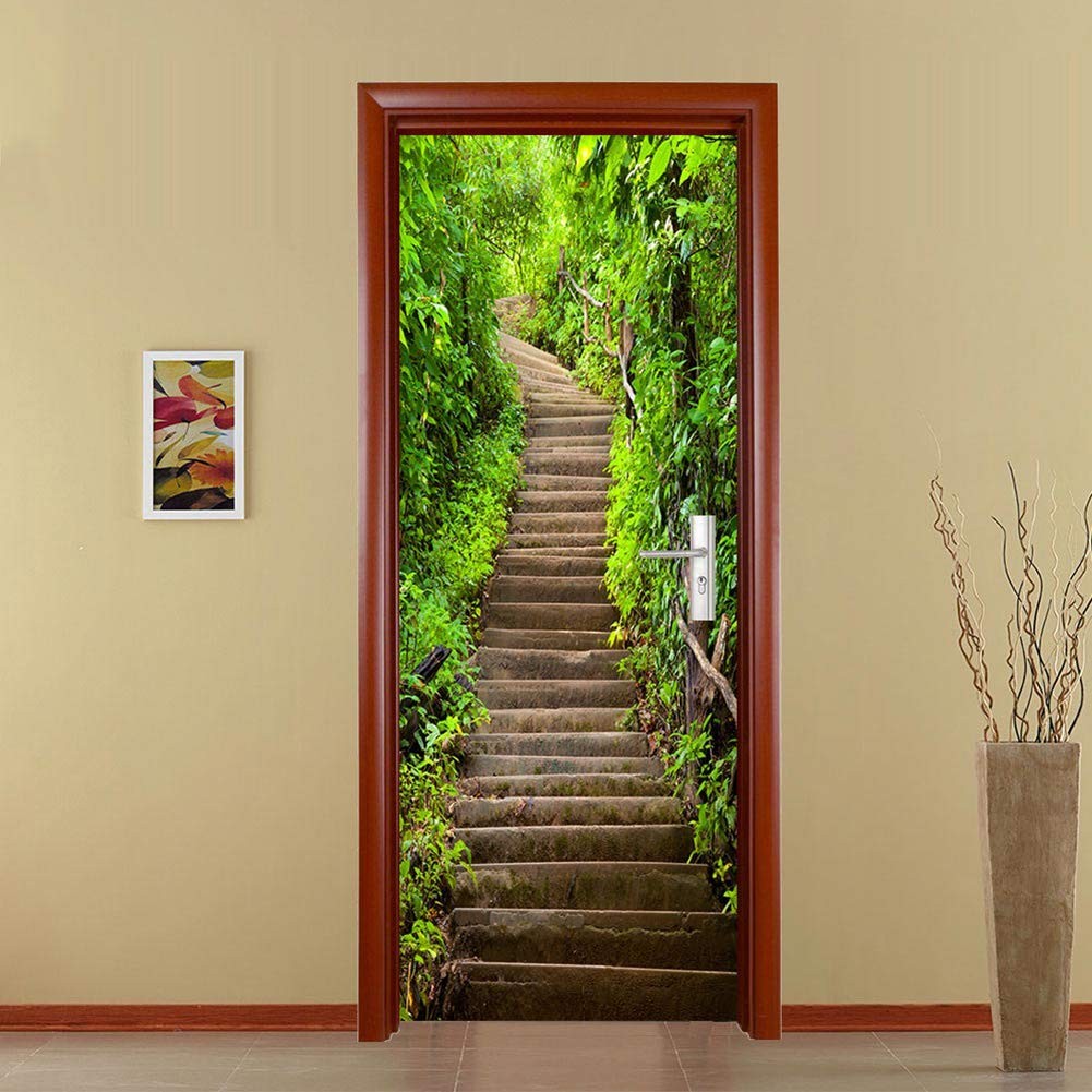 Door Stickers Decals 3D Door Murals Peel and Stick, Removable Decorative Viny…