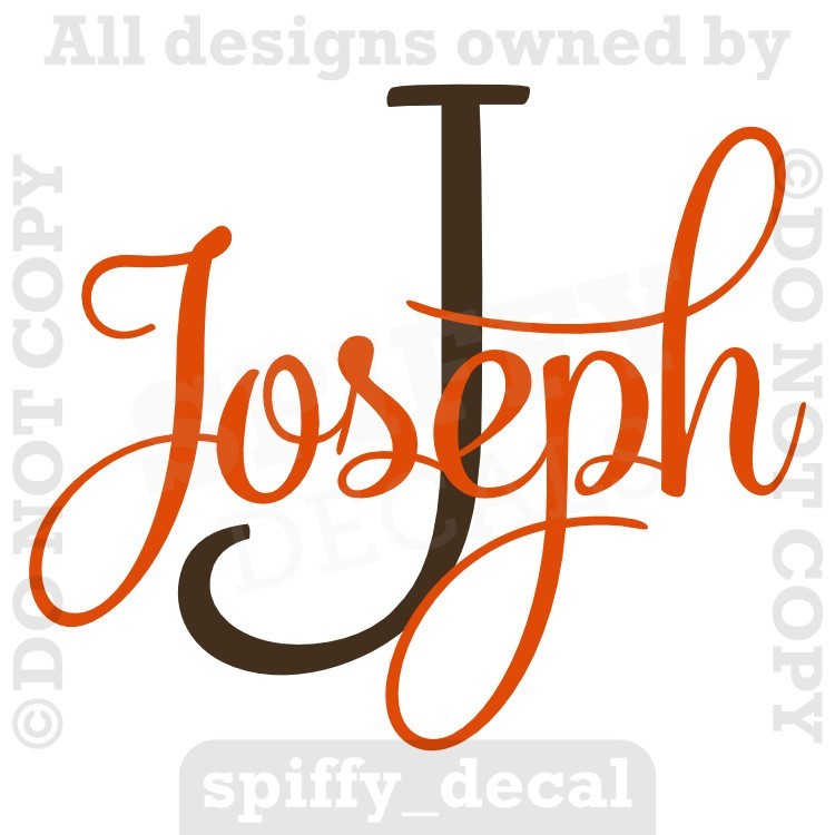 Monogram Personalize Custom Name Vinyl Wall Decal Nursery Bedroom Child Girl Boy