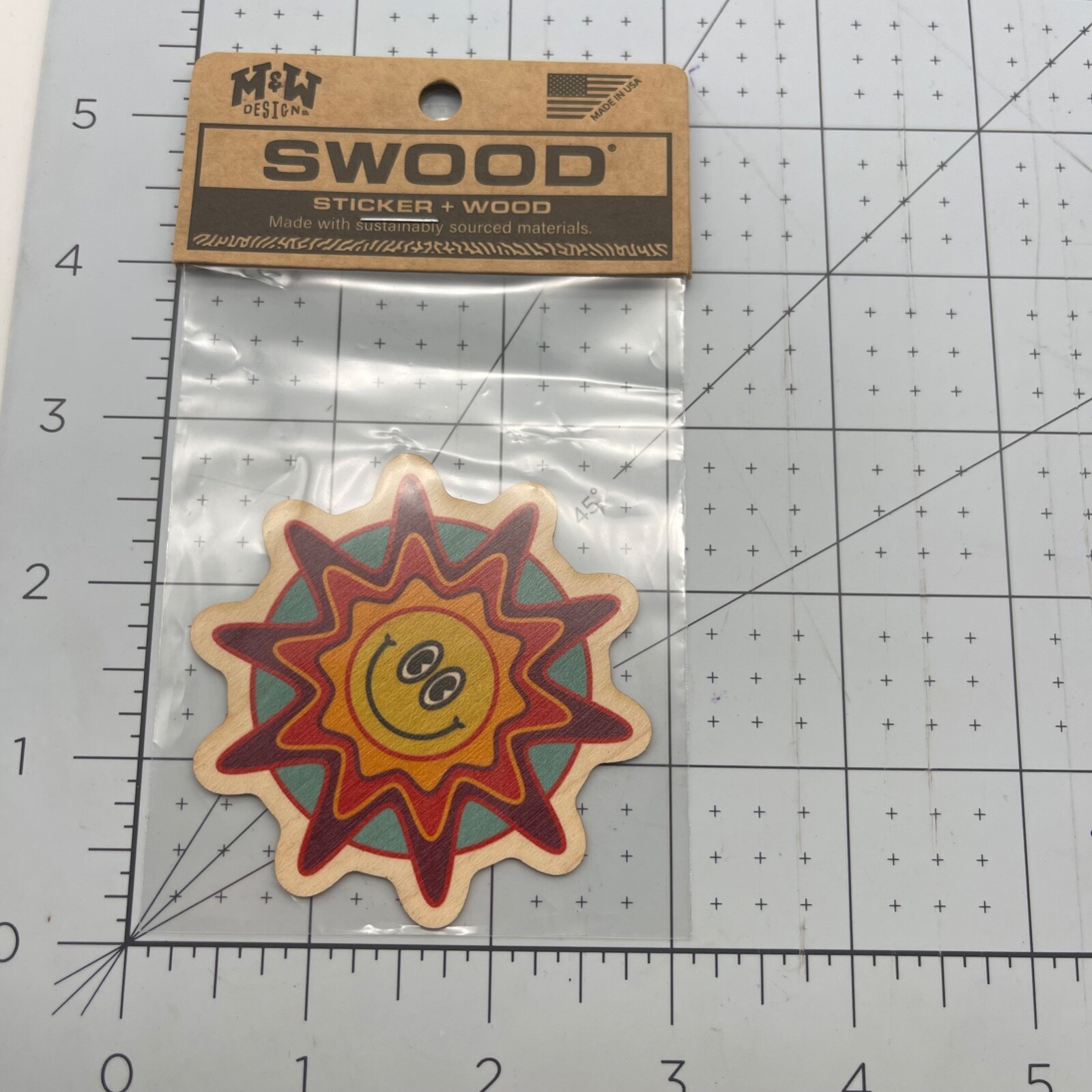 Metal and Wood Co Wood Sticker Travel Swood Happy Sun