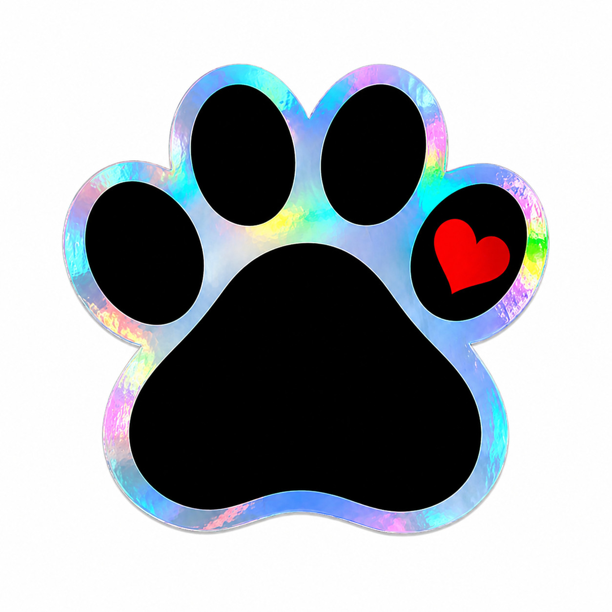 Custom Pet Paw Sticker – Personalized Holographic Paw Print Decal (Dog & Cat)