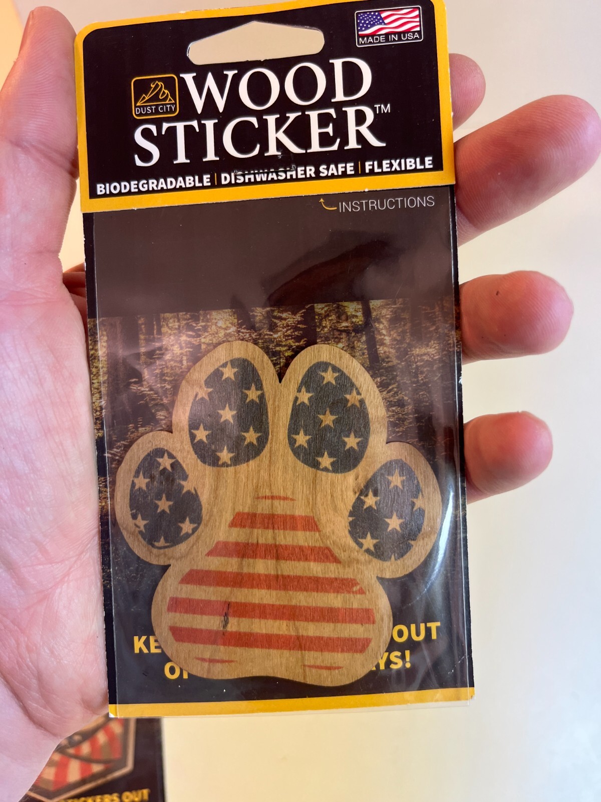 Dust City Wood 3 Stickers Lot Back to School, USA Flag America Home to the Brave
