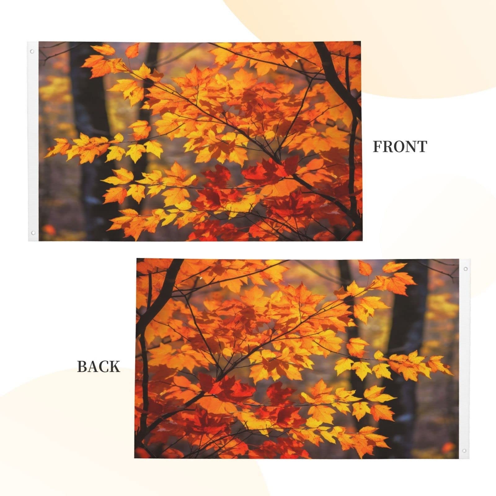 Autumn Maple Leaves Fall Double-sided Printed Flag 3×5 FT, Garden Yard House …