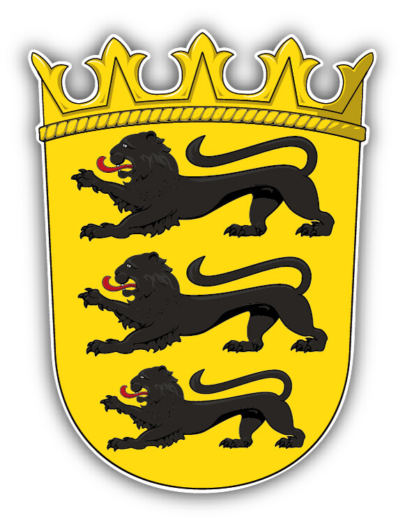 Baden Wurttemberg State Coat Of Arms Germany Car Bumper Sticker Decal "SIZES"