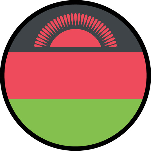 Malawi Flag Circle Sticker Decal