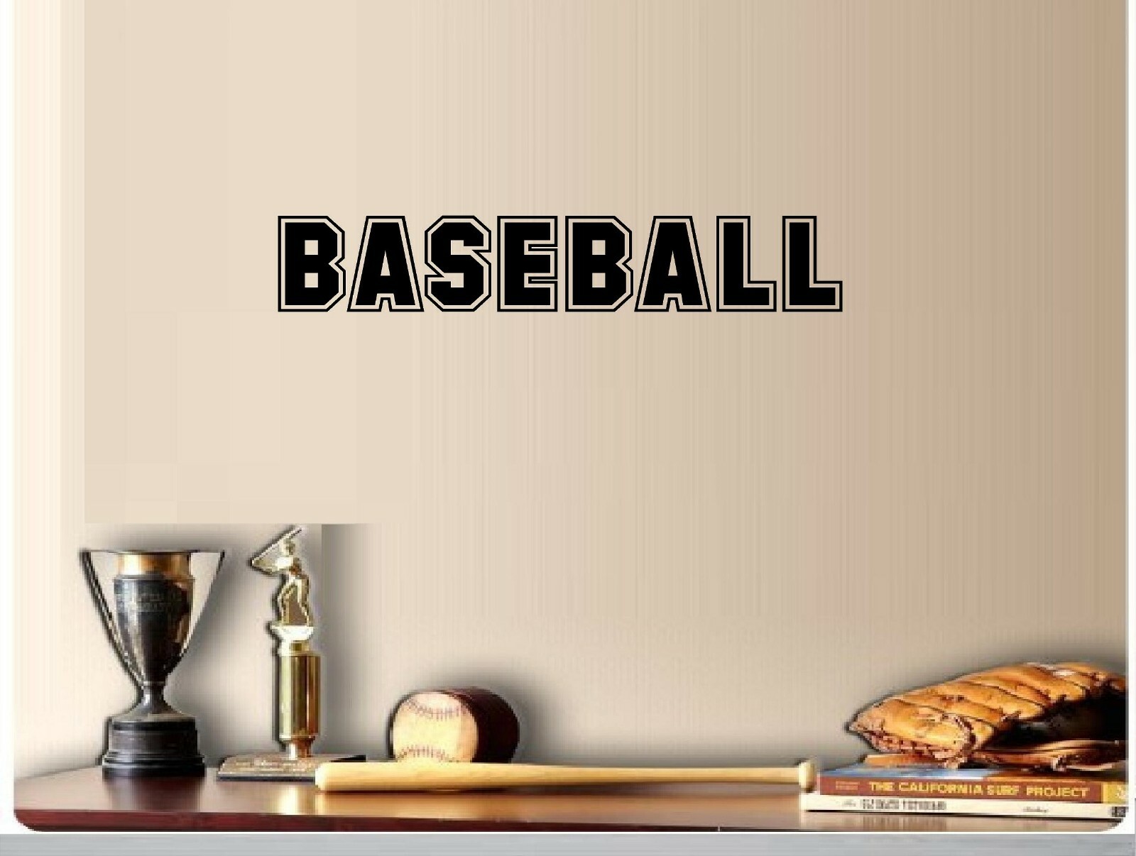 Baseball Vinyl Decal Home Décor 10" x 20"