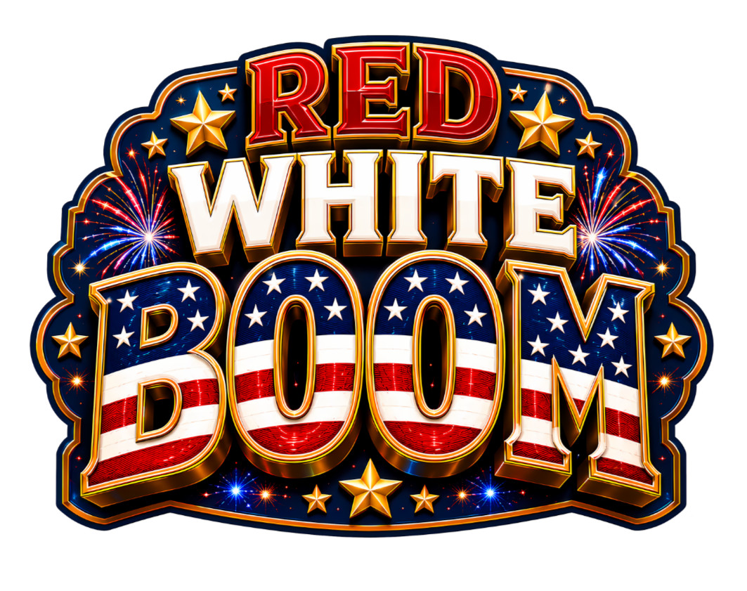 STICKER RED WHITE BOOM 250th of America July 4th Glossy Vinyl Decal USA Patriot