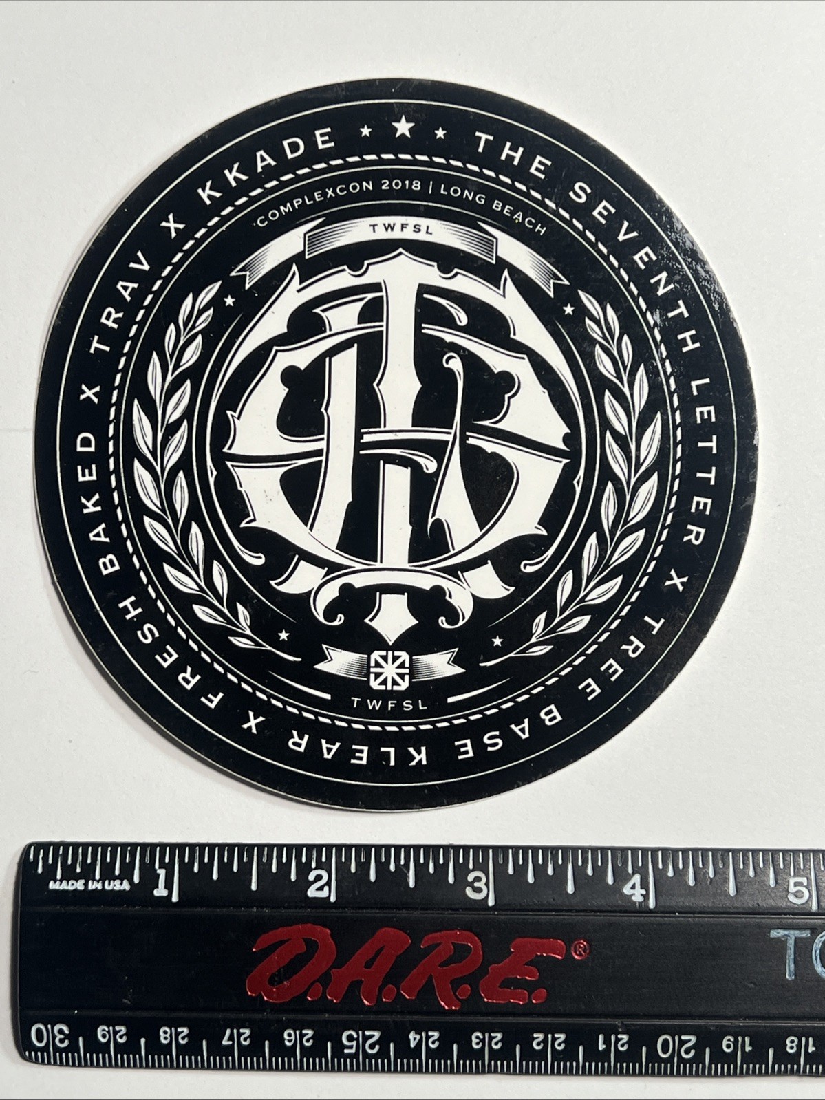Big 4.5 In Seventh Letter Kkade Logo Vinyl Sticker Tree Base Clear DCon