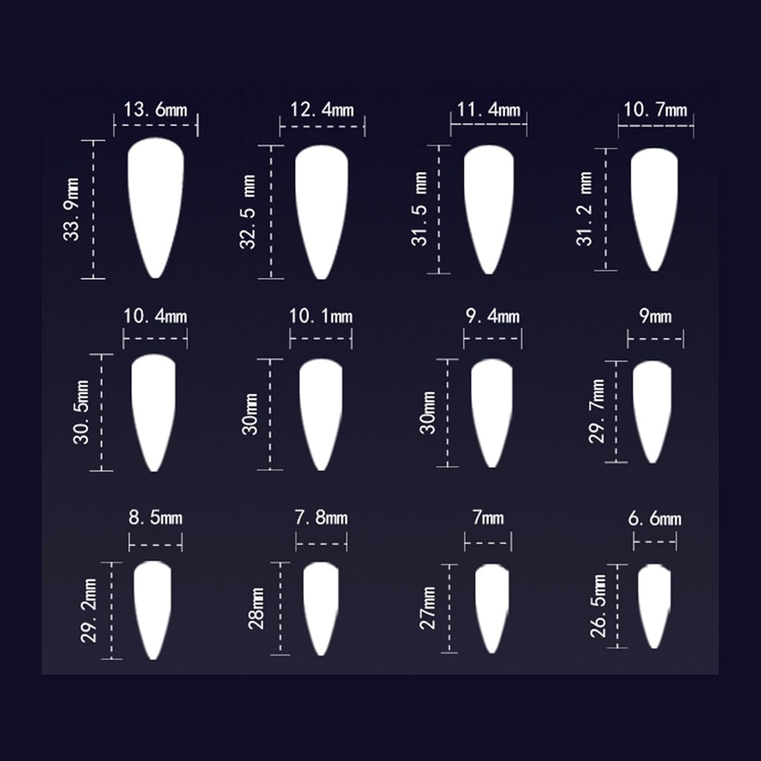 24 PCS Devil's Claws Press On Nails,3D Curve Line Acrylic False Nails, Long Stil