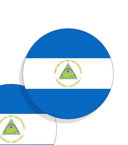 Nicaragua Flag Stickers Flag Decals Vinyl Stickers Round Set of 4