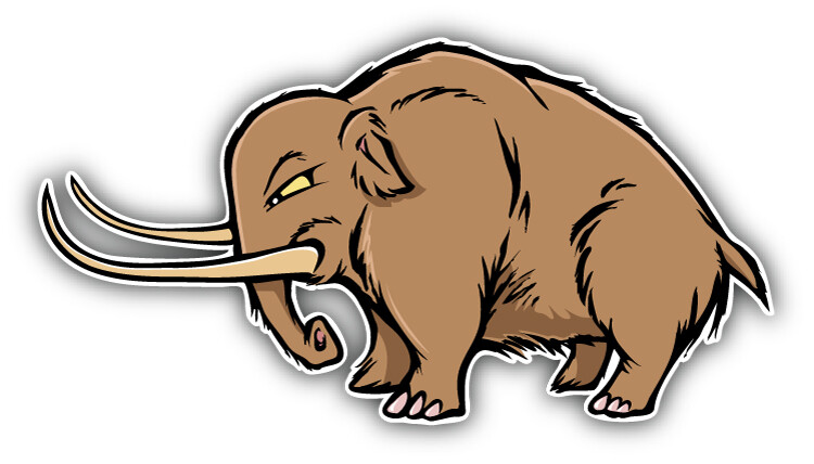Woolly Mammoth Cartoon Car Bumper Sticker Decal