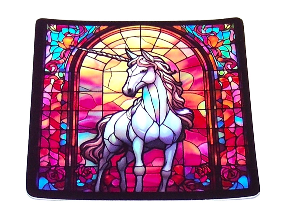 STAINED GLASS – Die Cut Sticker Decal Stained Glass Unicorn