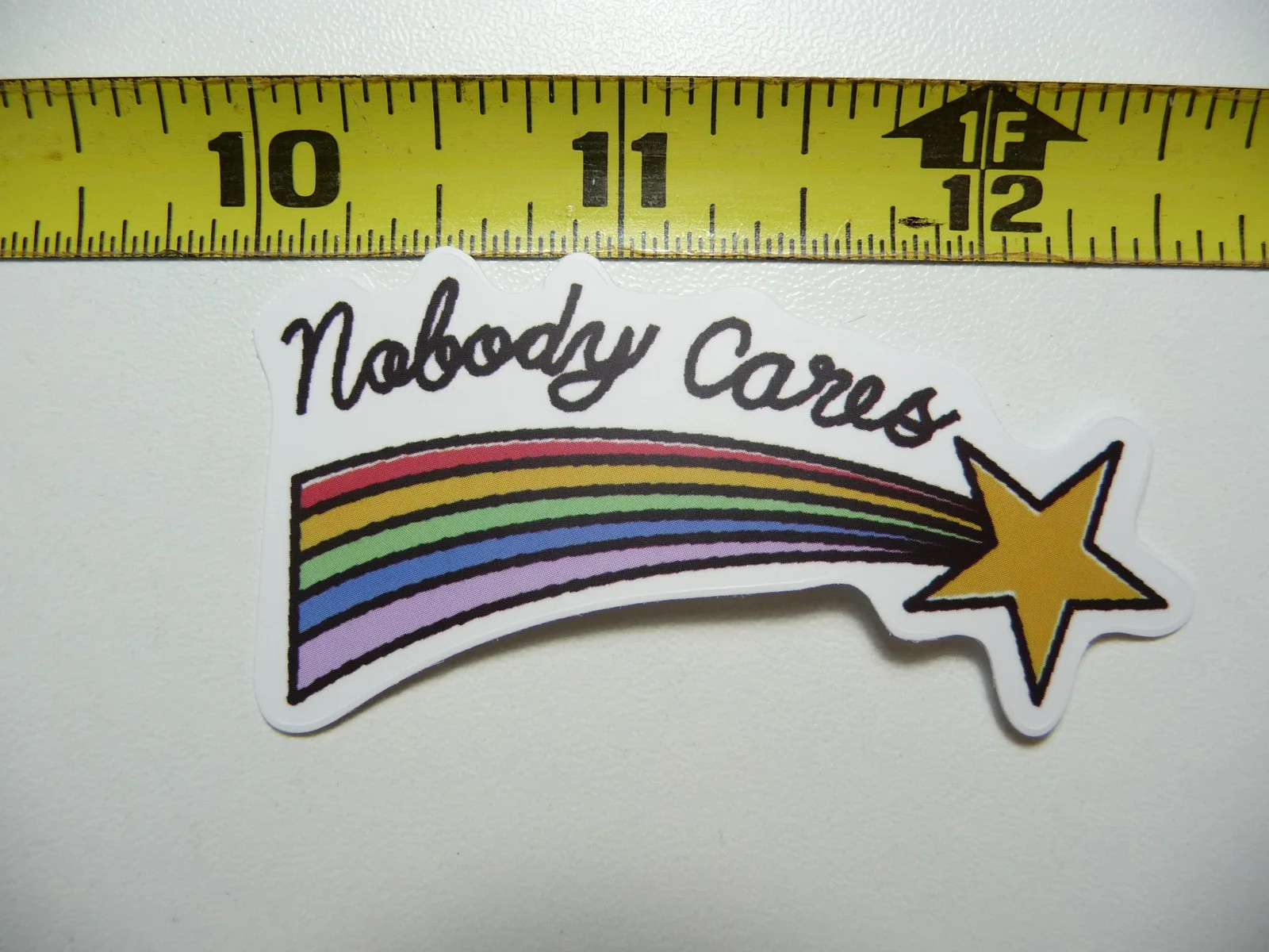NOBODY CARES SHOOTING STAR SMALL STICKER DECAL SARCASM SARCASTIC SAYING FUNNY