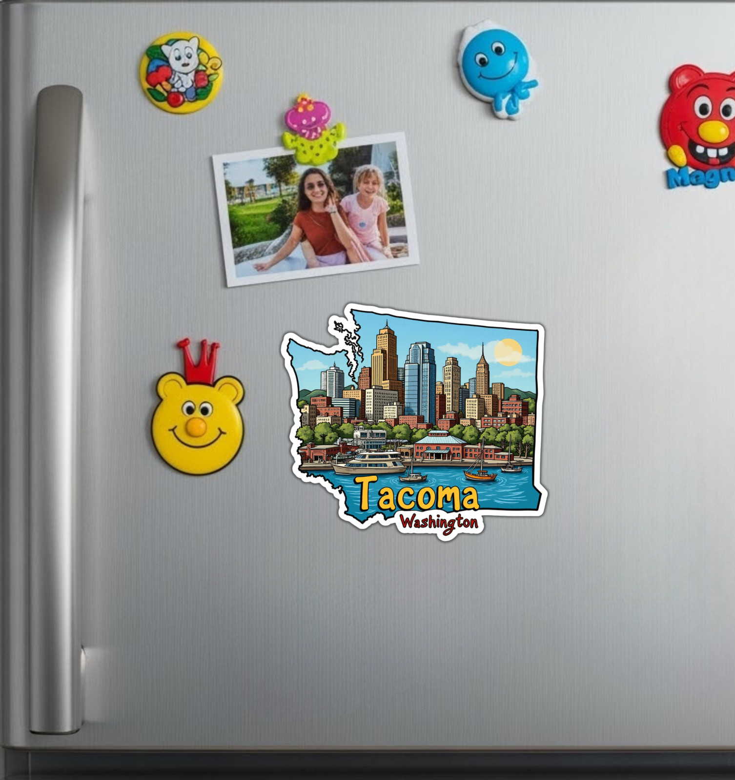 Tacoma Washington Fridge Magnet or Laptop Sticker