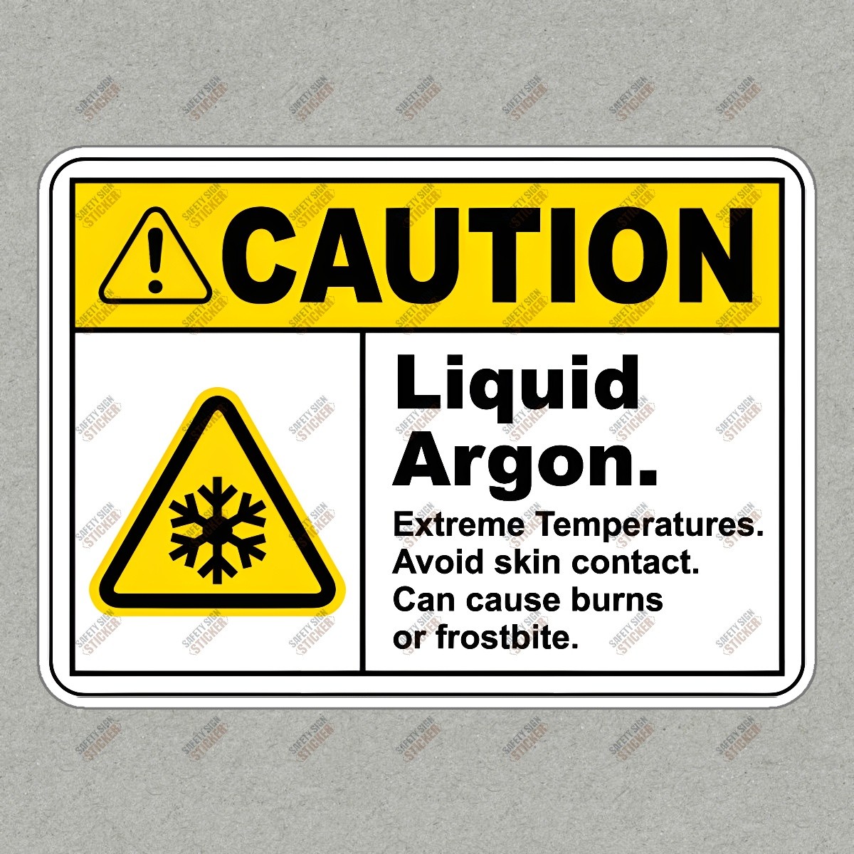 Caution Liquid Argon Safety Sign Sticker Extreme Temperature Warning #387355