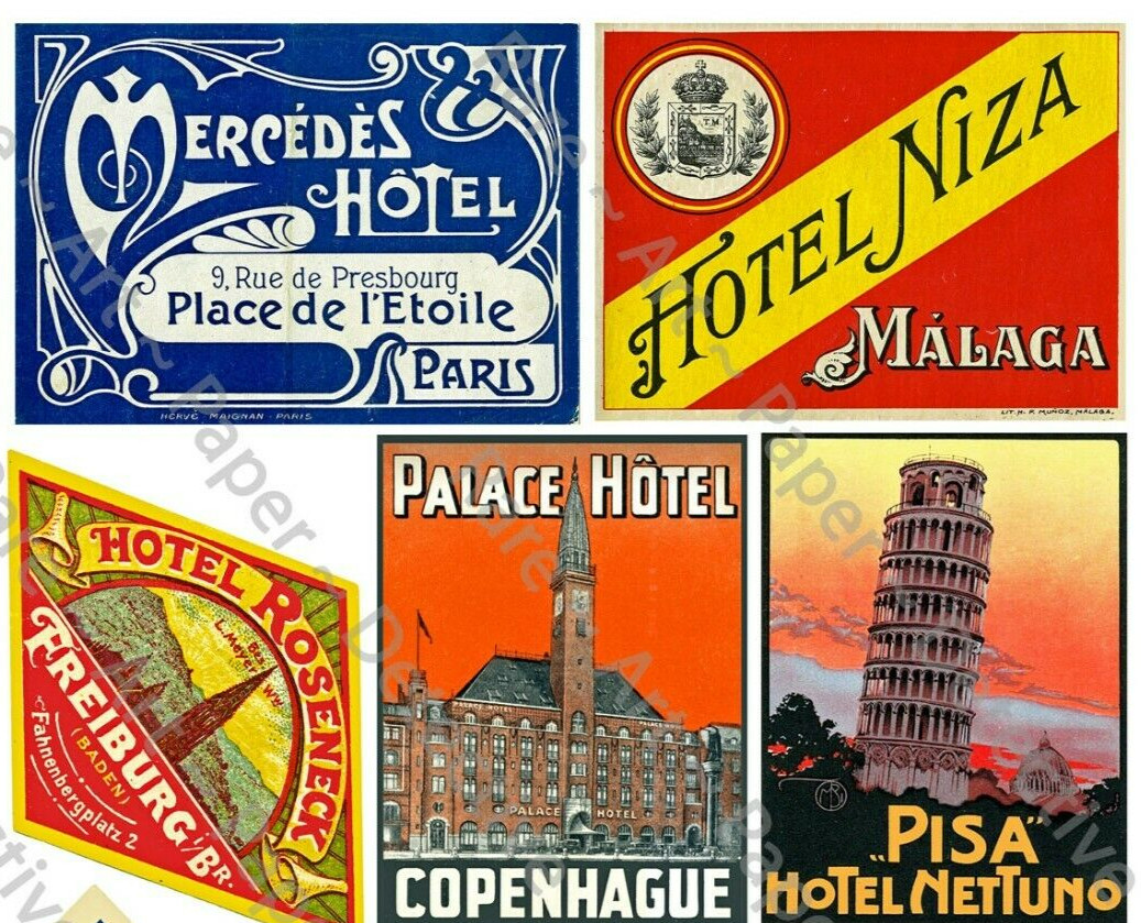 Steamer Trunk Stickers, 1 Sheet, Luggage Label REPRODUCTIONS, Travel Journals