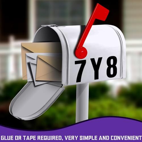 18 Sheets Large Letter Numbers Stickers, 4 Inch Waterproof Mailbox Numbers