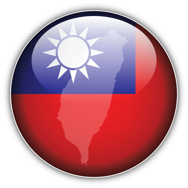 Taiwan Glossy Flag Map Label Car Bumper Sticker Decal