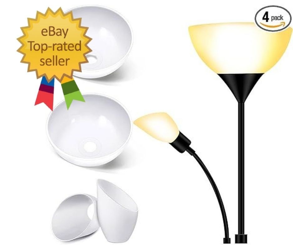 Replacement Lamp Shade 4 Pcs White Replacement Plastic Lampshade 2 Pack 1.65" Fi