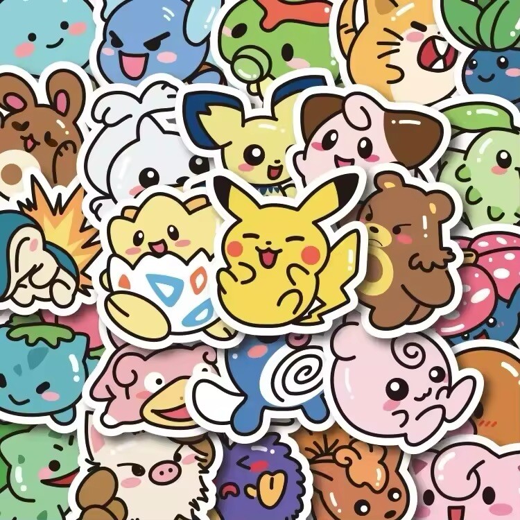 Pokemon Stickers 50pcs Anime Kawaii Style DIY Laptop Luggage Skateboard Phone