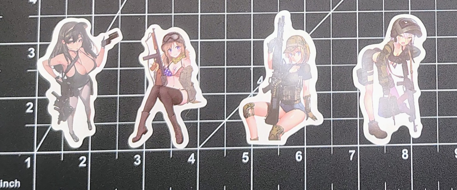 60pc Anime Waifu Military Girls Sticker Lot Women Army Gun Tactical Decals