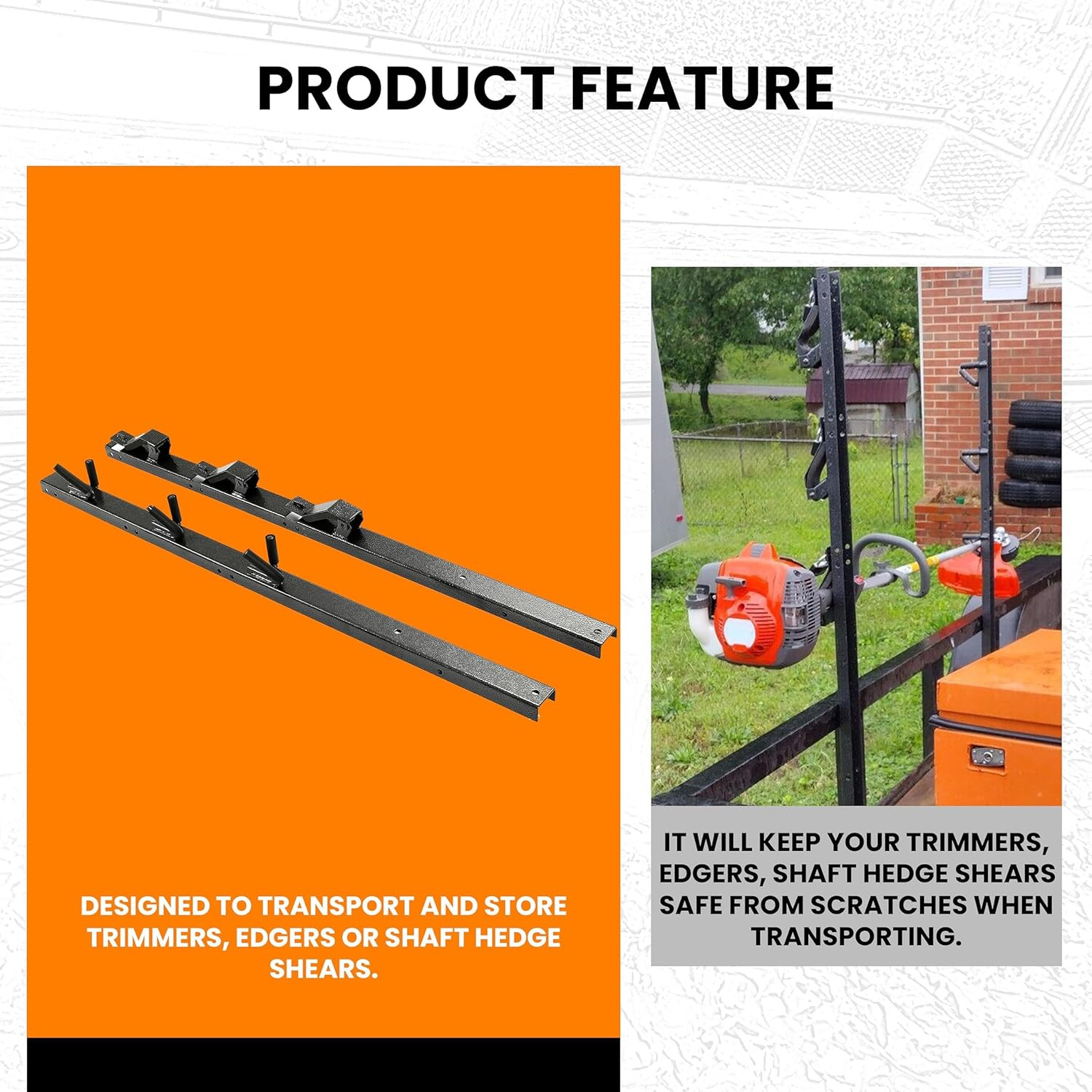 3 Place Weedeater Rack Carrier Mount on Landscape Truck Trailer Enclosed