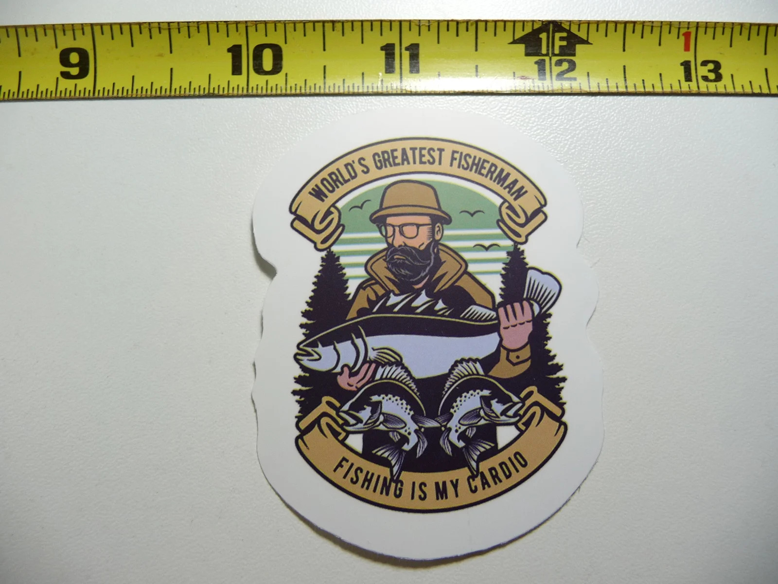 FISHING GREATEST FISHERMAN SMALL STICKER DECAL SPORT LAKE RIVER OCEAN