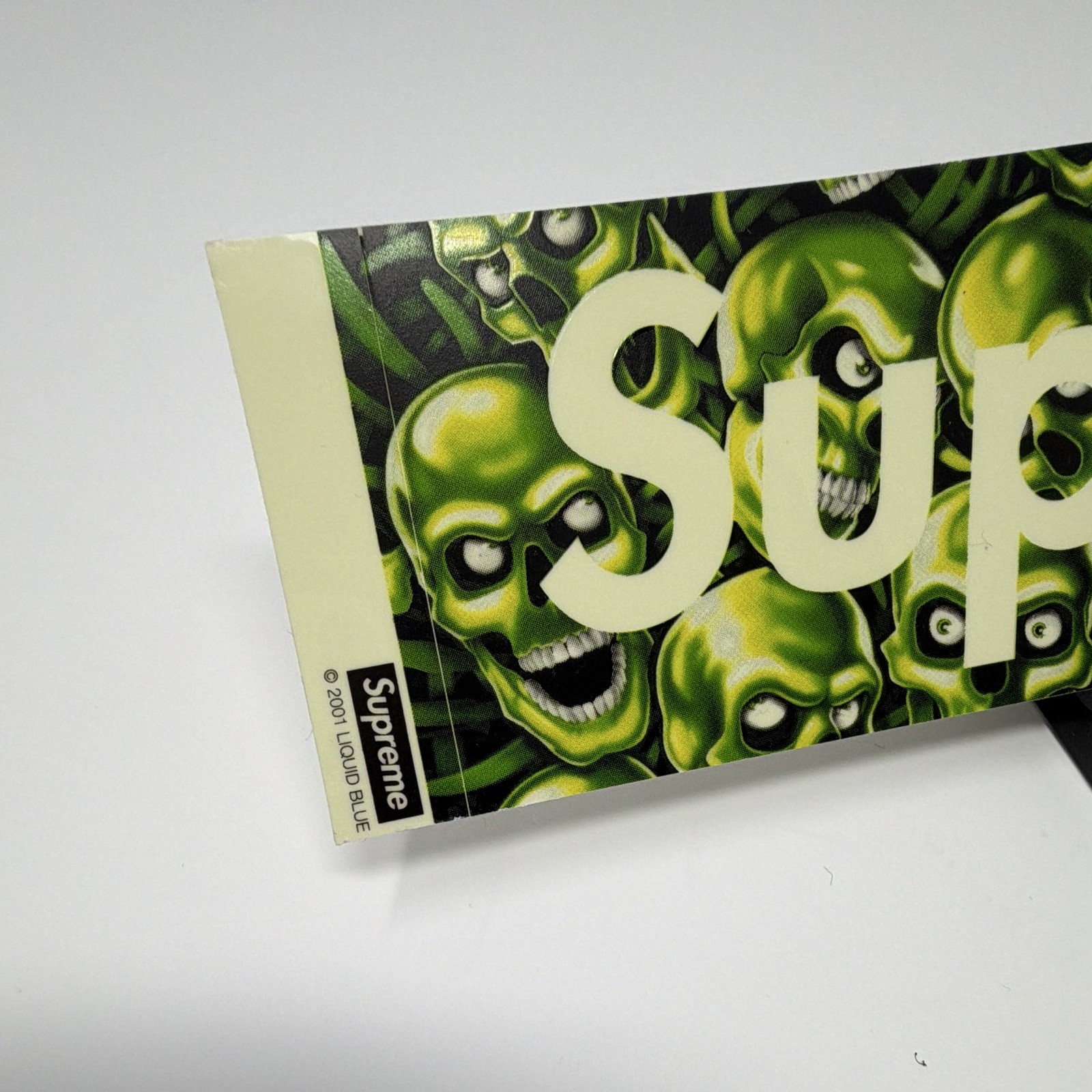 Supreme Skull Pile Box Logo Green Vinyl Sticker Skulls Theme for Door Wall Car