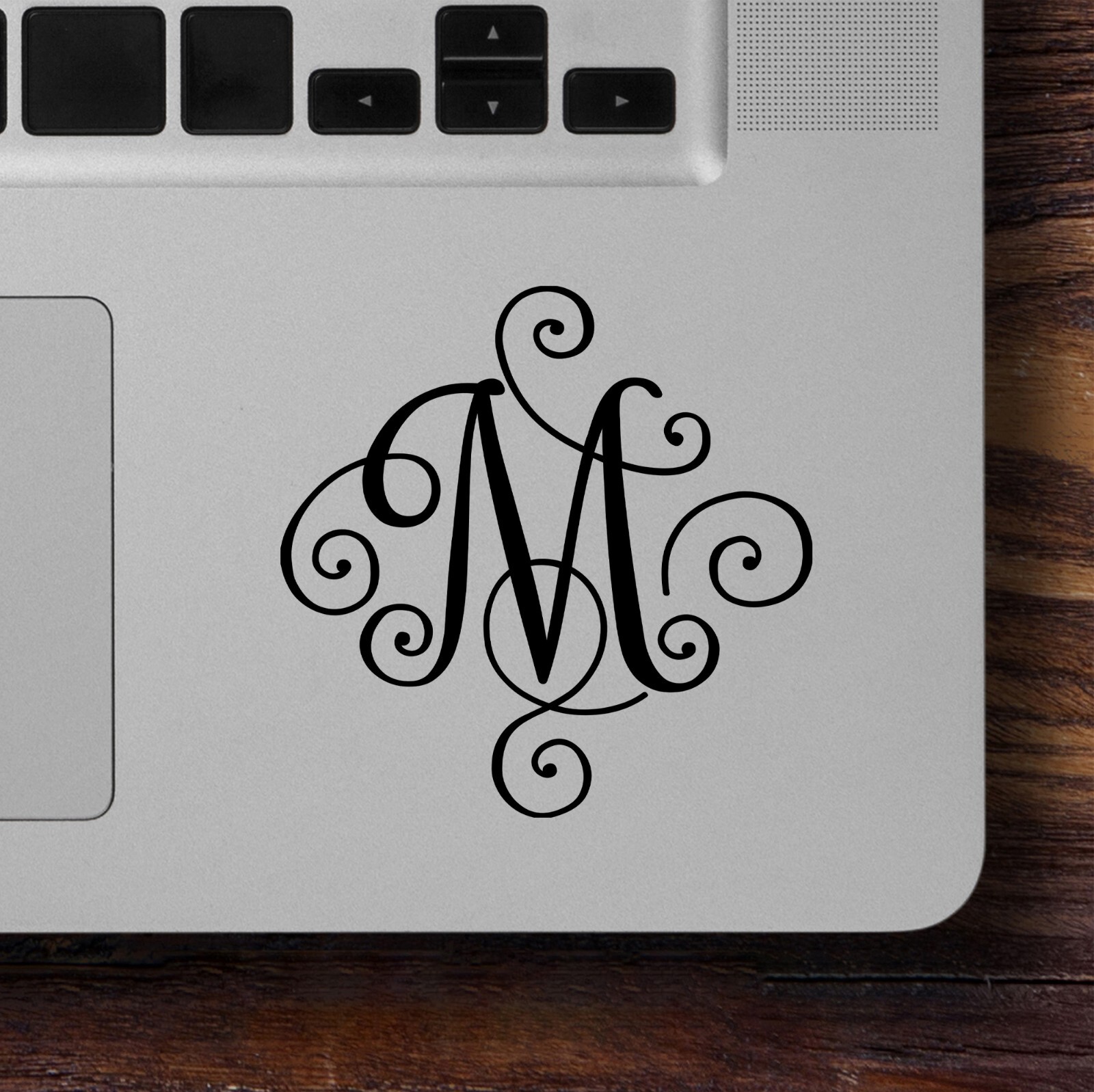 SCROLL MONOGRAM INITIAL Vinyl Decal Sticker – Decorative Letter Script Lettering