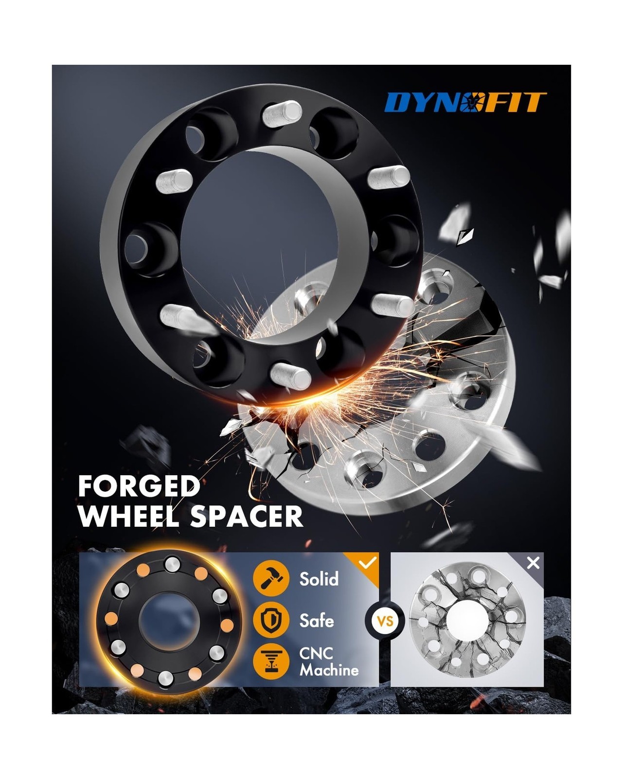 dynofit 6×5.5 Wheel Spacers 2 Inch Compatible with Toyota Tacoma, 4Runner, FJ…
