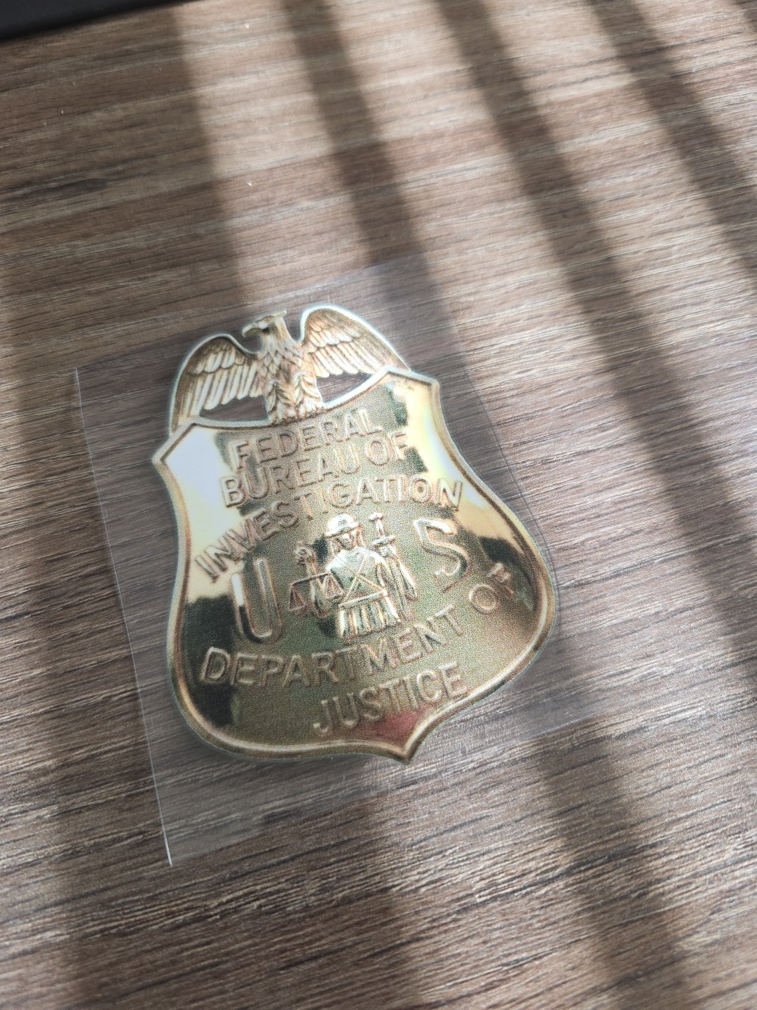 FBI Dept Of Justice Badge UV DTF Decal Sticker Waterproof Made In USA