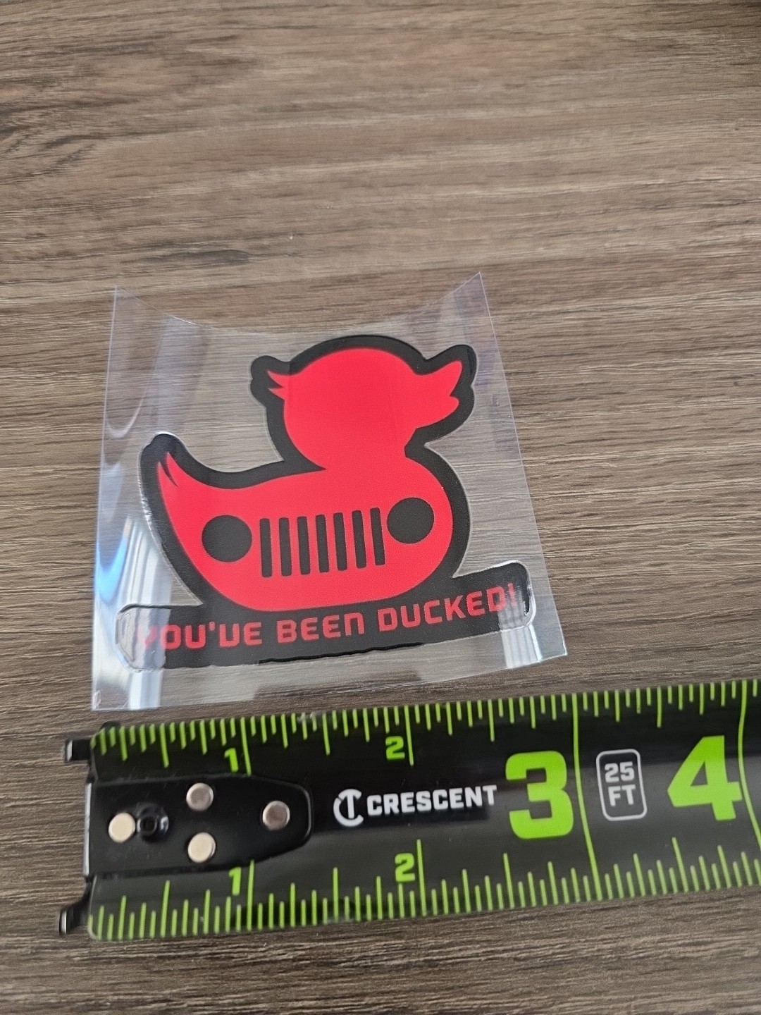 Solid Rubber Duckie You've Been Ducked Multi Color UV DTF Decal Waterproof Jp