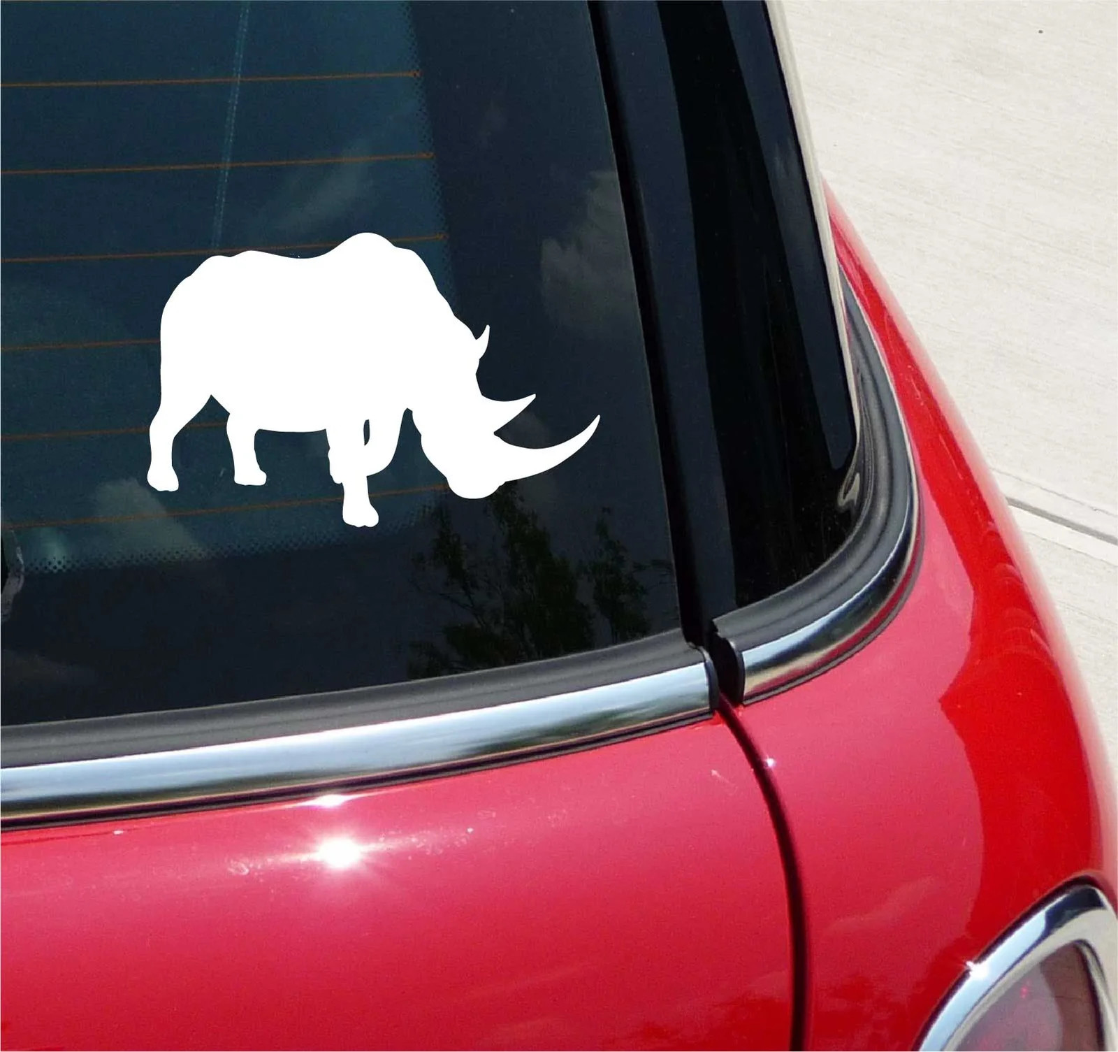 RHINO RHINOCEROS SILHOUETTE GRAPHIC DECAL STICKER ART CAR WALL DECOR
