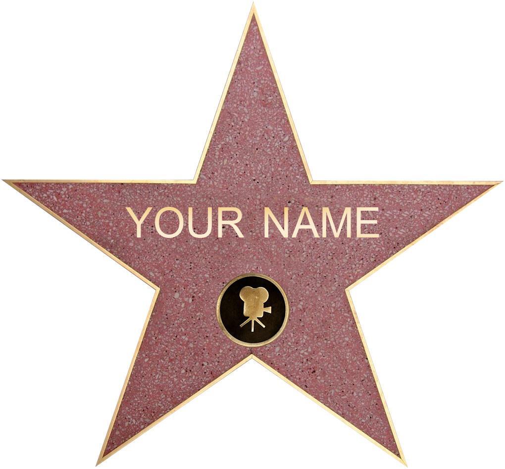 PERSONALIZED WALK OF FAME Star Decal Removable Wall Sticker Decor Art Hollywood