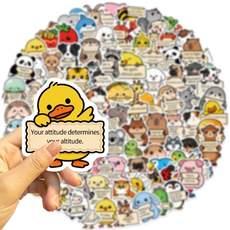 100Pcs None Animal Face Decals PVC Scratch Proof Laptop Skin Stickers