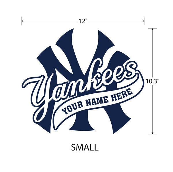 NY Yankees Logo Wall Decal w/ Your Name or Original Wording Home Car Decor