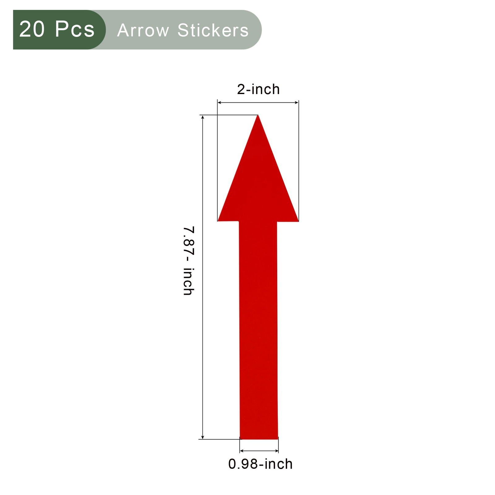 10pcs Arrow Sticker Signs 20x5cm Floor Decals Self Adhesive Wall Marking Red