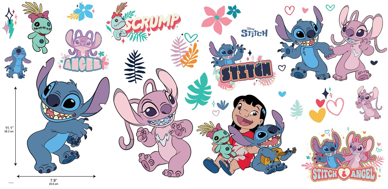 Disney Lilo and Stitch Stitch and Angel Wall Decals by , RMK5585SCS