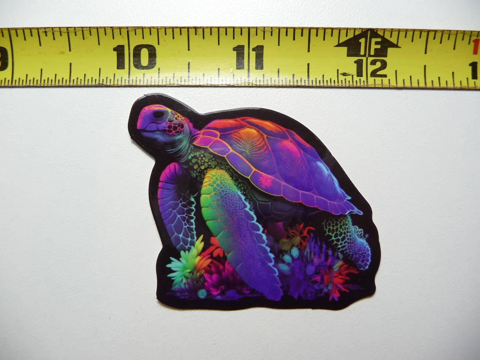 SEA TURTLE SMALL STICKER DECAL OCEAN WATER SEA VIBRANT MYSTICAL NEON COLORFUL